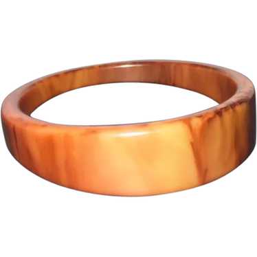 Light/Dark Brown Bakelite Bangle Bracelet - 2 1/2… - image 1