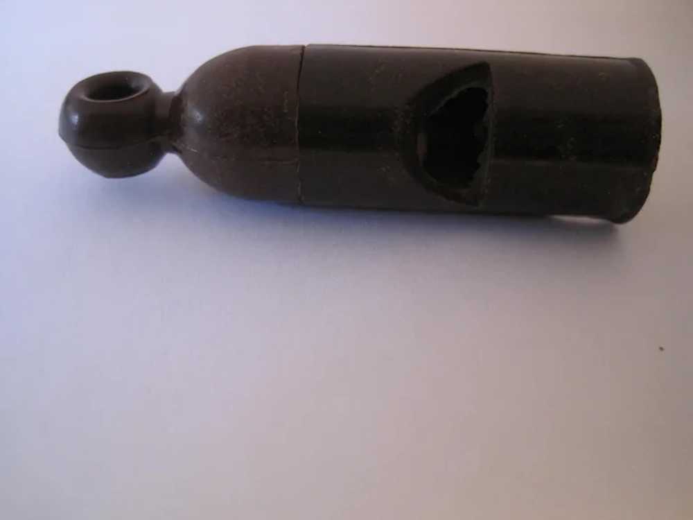Vintage Black Whistle Pendant - 2 1/2" Long - image 3