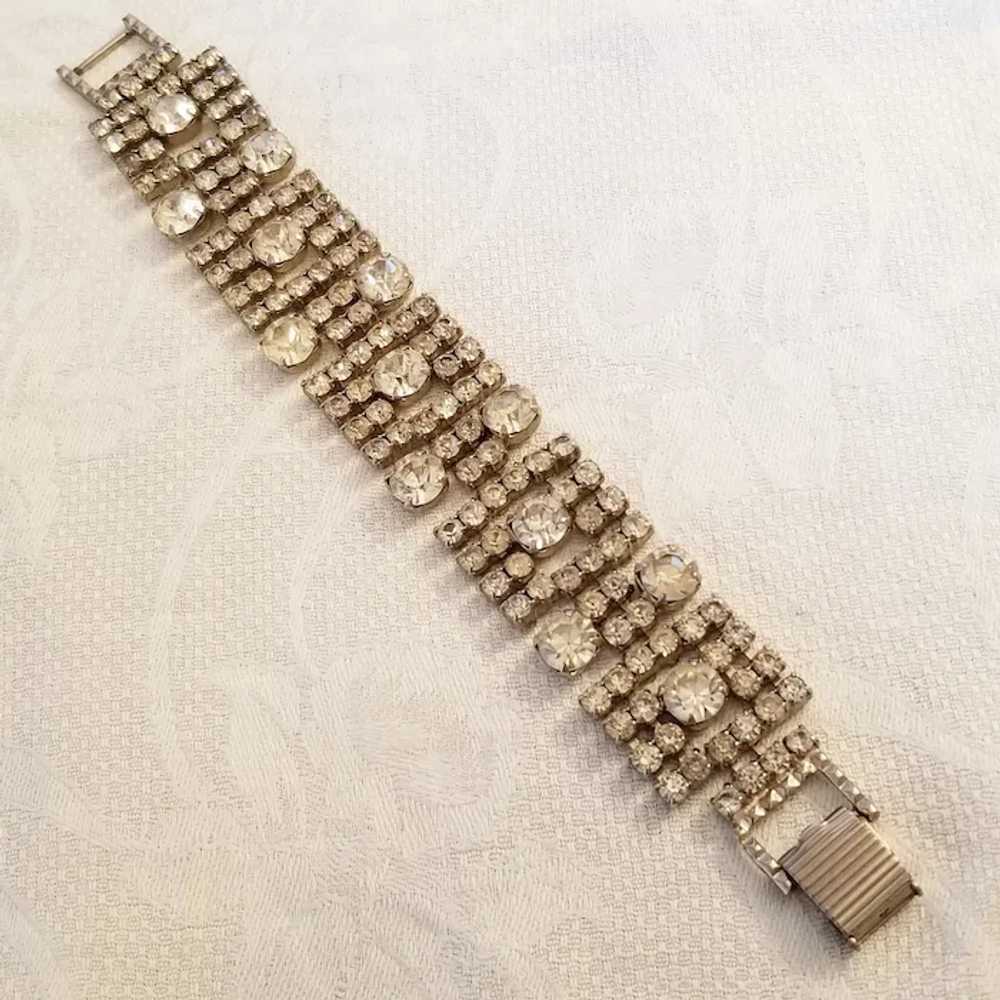 Vintage Mid-Century Rhinestone Bracelet - image 2
