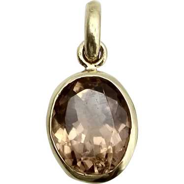 14K Gold Bezel Set Peach Oval Tourmaline