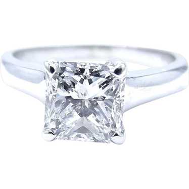 14K White Gold Princess Cut Diamond Ring - Size 5… - image 1