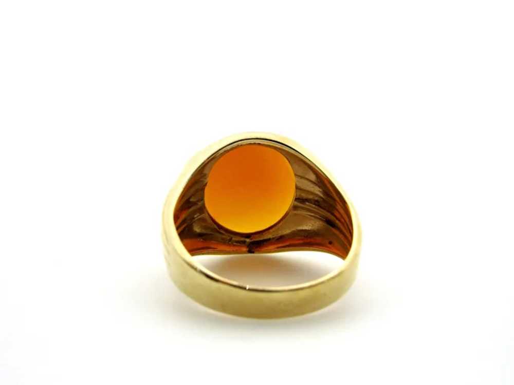 10K Yellow Gold Carnelian Ring - Size 7.75 - image 2