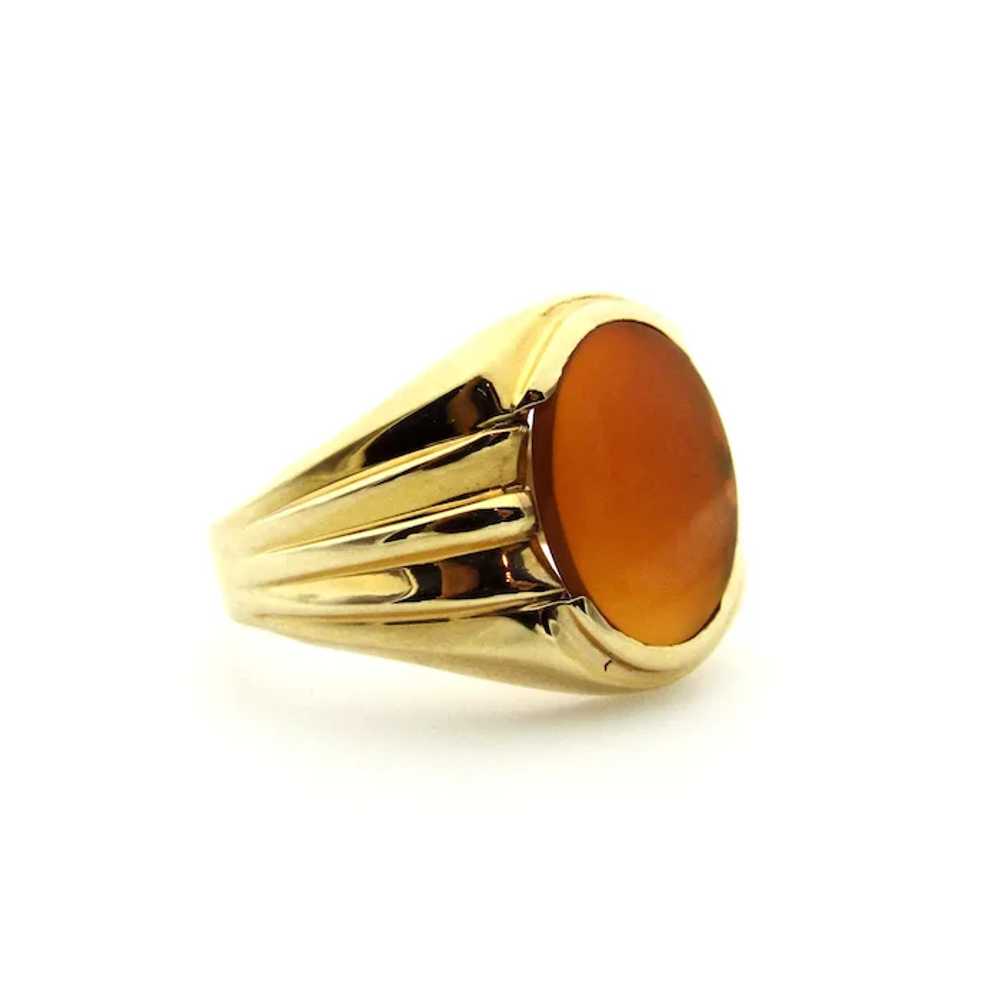 10K Yellow Gold Carnelian Ring - Size 7.75 - image 4
