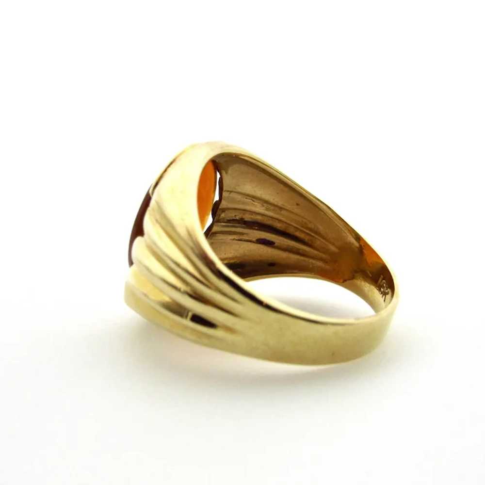 10K Yellow Gold Carnelian Ring - Size 7.75 - image 8