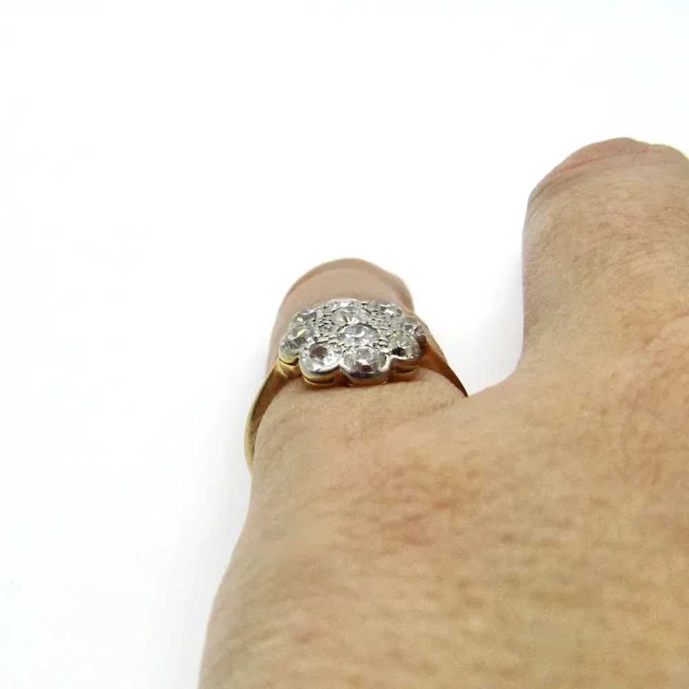 Antique 18K Yellow Gold Diamond Ring - Size 4.5 - image 12