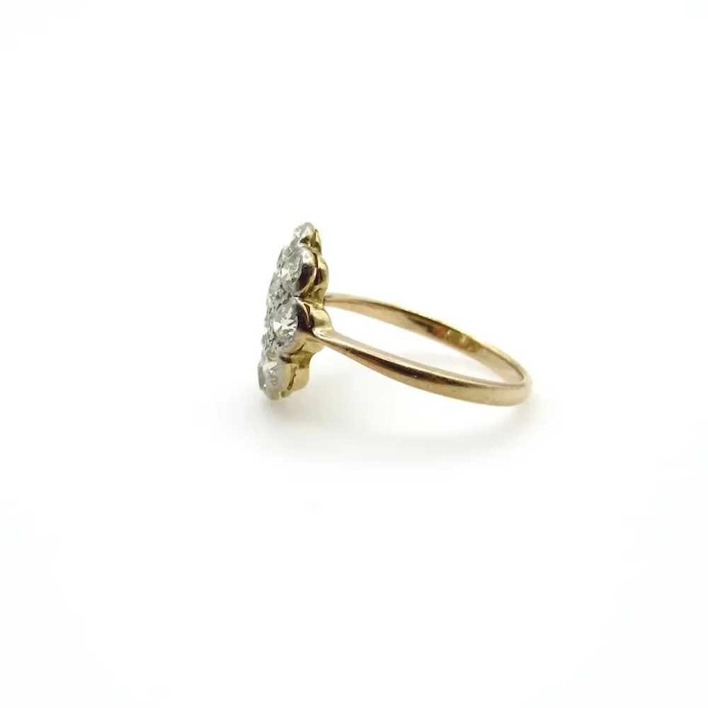 Antique 18K Yellow Gold Diamond Ring - Size 4.5 - image 7