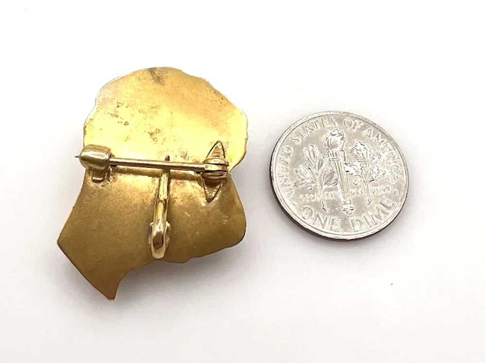 Victorian 10K Yellow Gold and Diamond Jesus Brooch - image 8