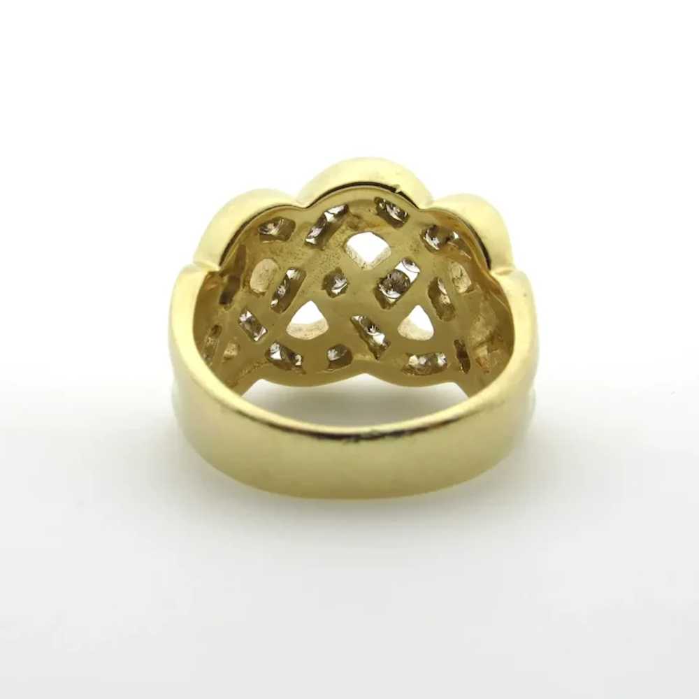 14K Yellow Gold Braided Diamond Ring - Size 6.75 - image 3