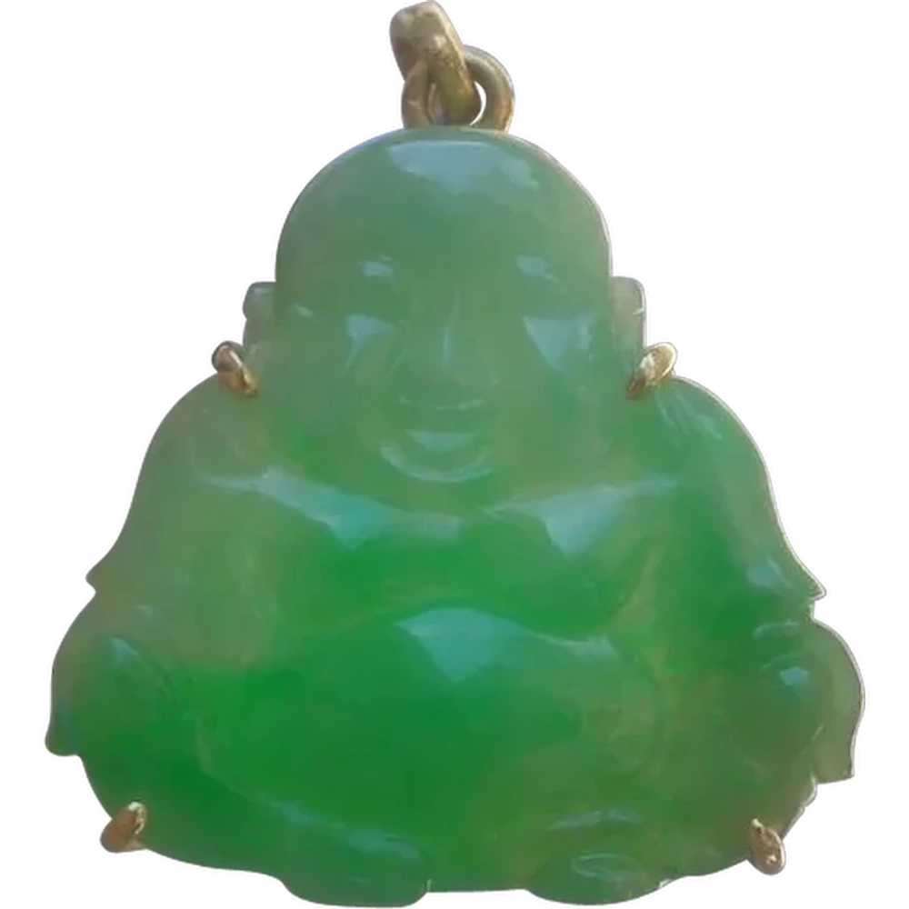 Carved Jadeite Kwan Yin / Guan Yin (Buddha) In 18K Go… - Gem