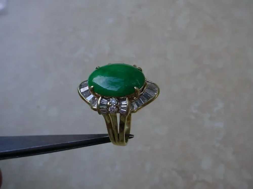 Beautiful Jadeite Jade Ballerina Ring In 18K Gold… - image 2