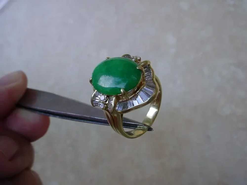 Beautiful Jadeite Jade Ballerina Ring In 18K Gold… - image 3