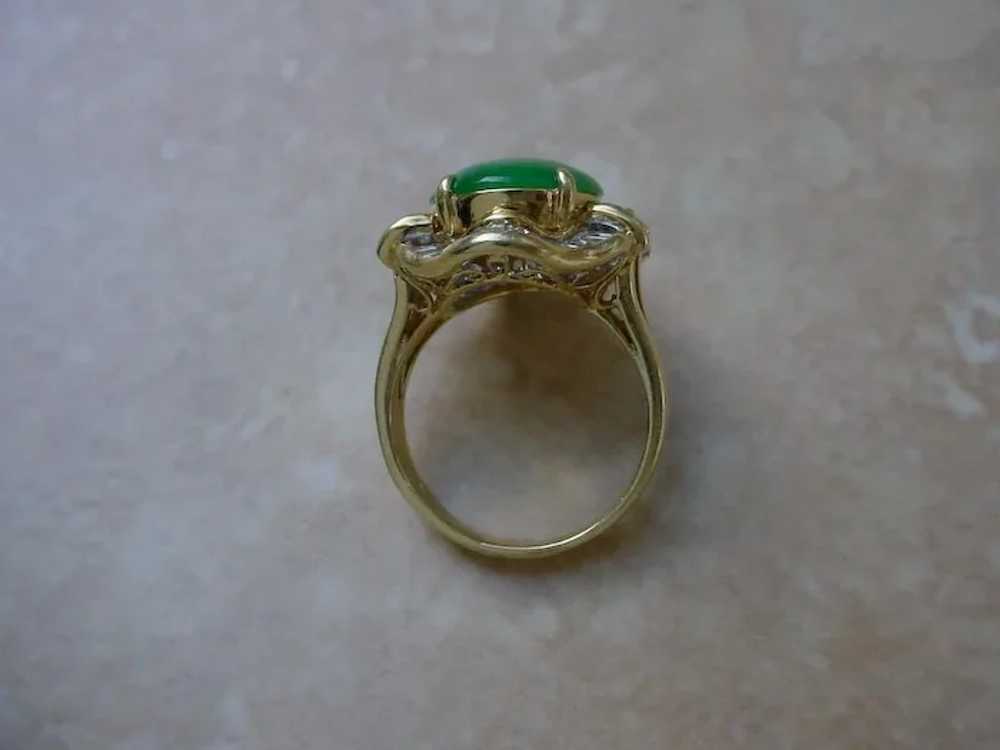 Beautiful Jadeite Jade Ballerina Ring In 18K Gold… - image 5