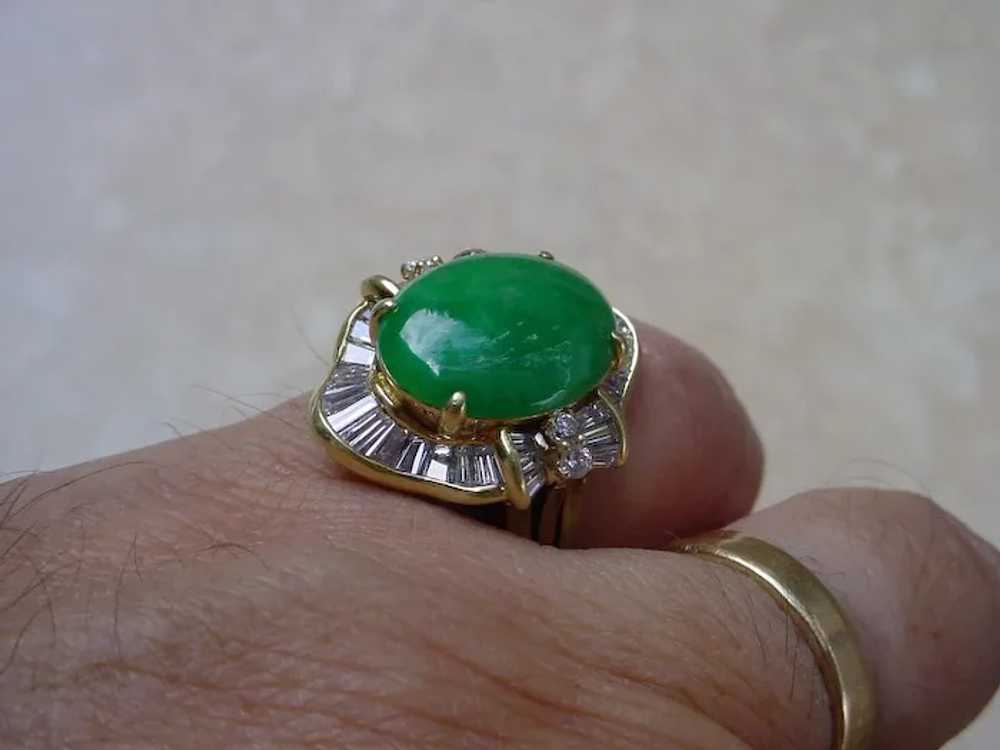 Beautiful Jadeite Jade Ballerina Ring In 18K Gold… - image 6