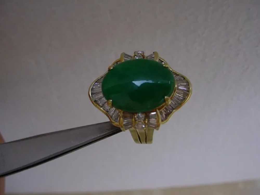 Beautiful Jadeite Jade Ballerina Ring In 18K Gold… - image 9