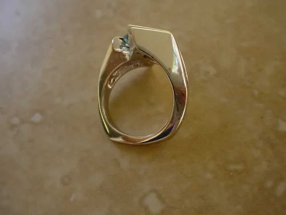 Beautiful  14K White Gold Ring, 1.5 Carat Aquamar… - image 6