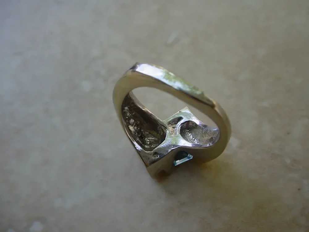Beautiful  14K White Gold Ring, 1.5 Carat Aquamar… - image 7