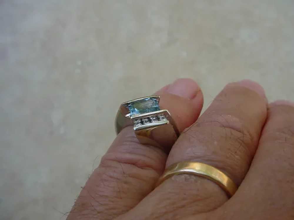 Beautiful  14K White Gold Ring, 1.5 Carat Aquamar… - image 9