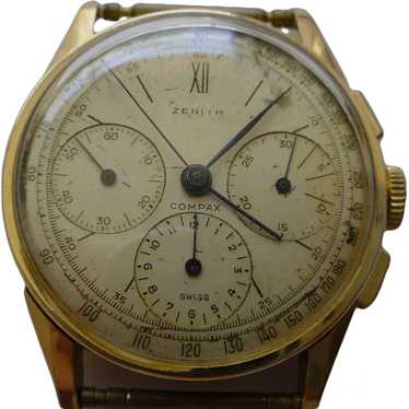 RARE Zenith COMPAX 3 Register Chronograph in 18K Y