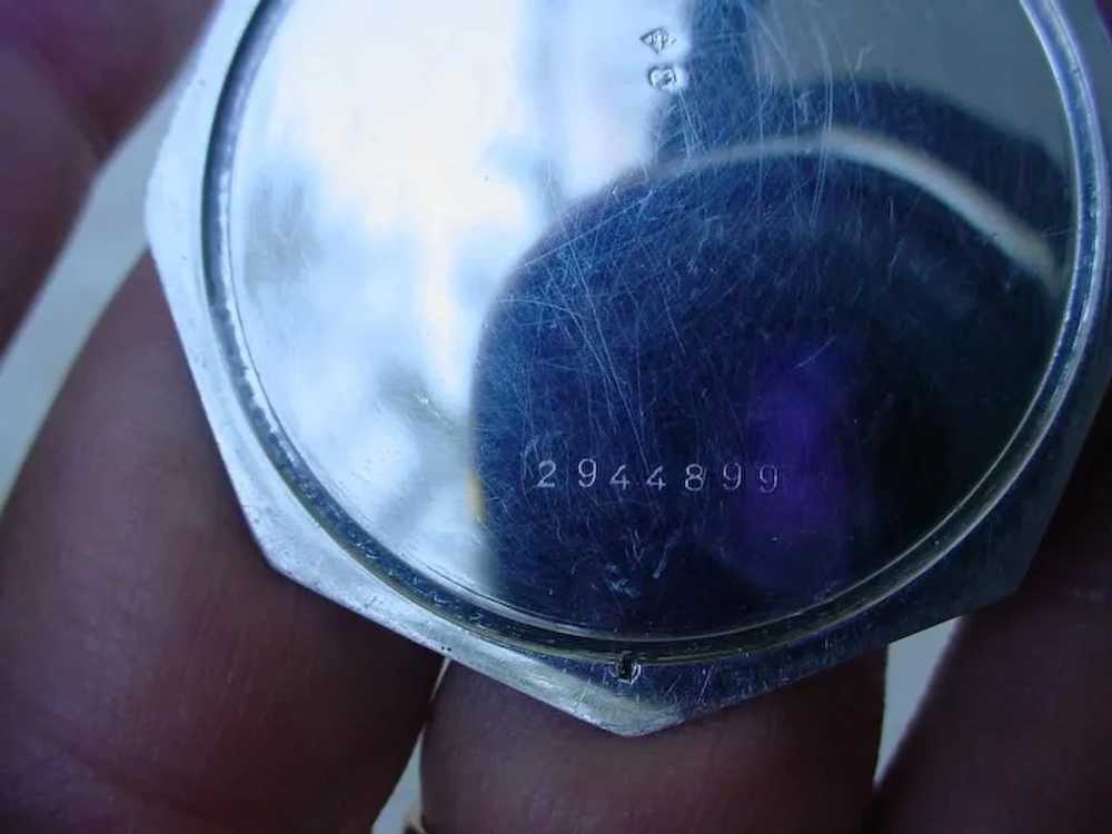 Vintage Platinum Octagonal Shaped Longines Pocket… - image 5