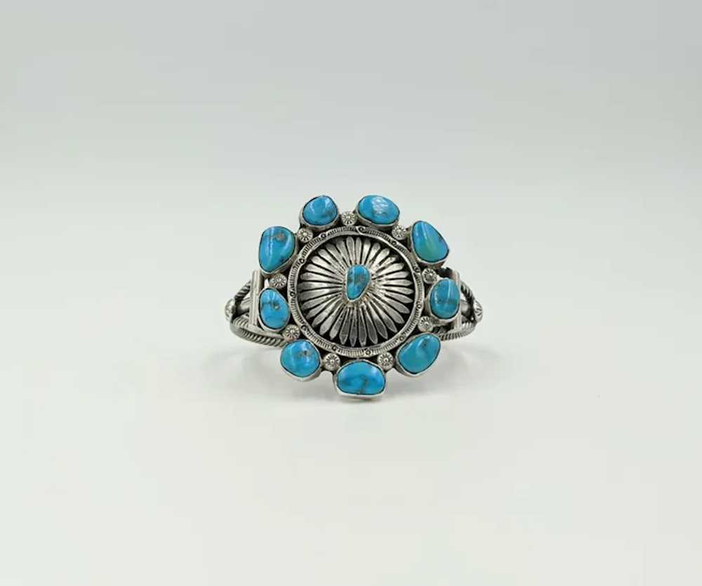 Native American Vintage Sterling Silver Turquoise… - image 11