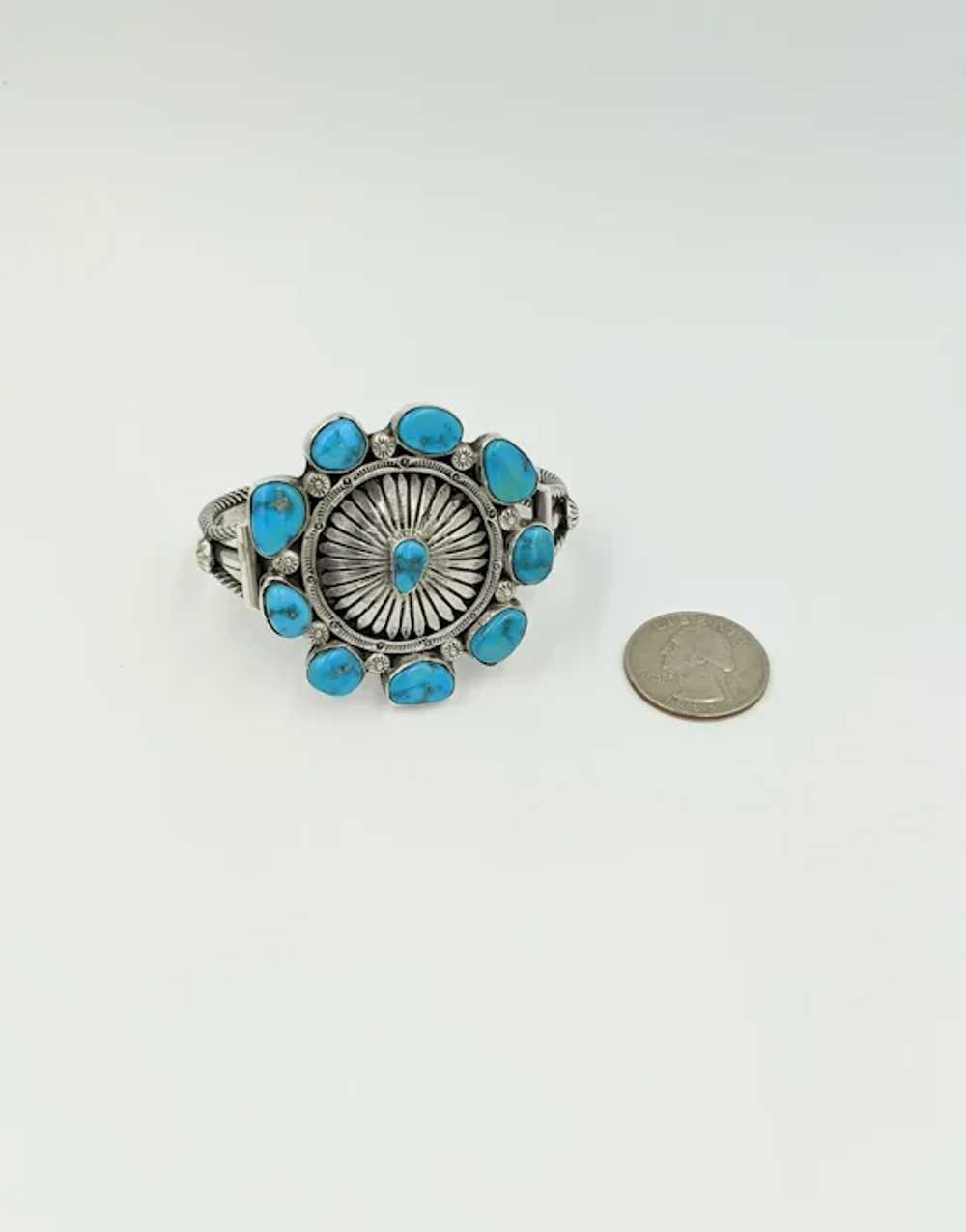 Native American Vintage Sterling Silver Turquoise… - image 12