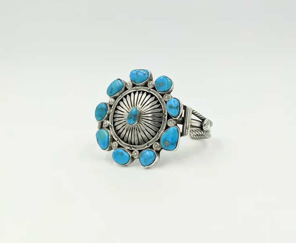Native American Vintage Sterling Silver Turquoise… - image 2