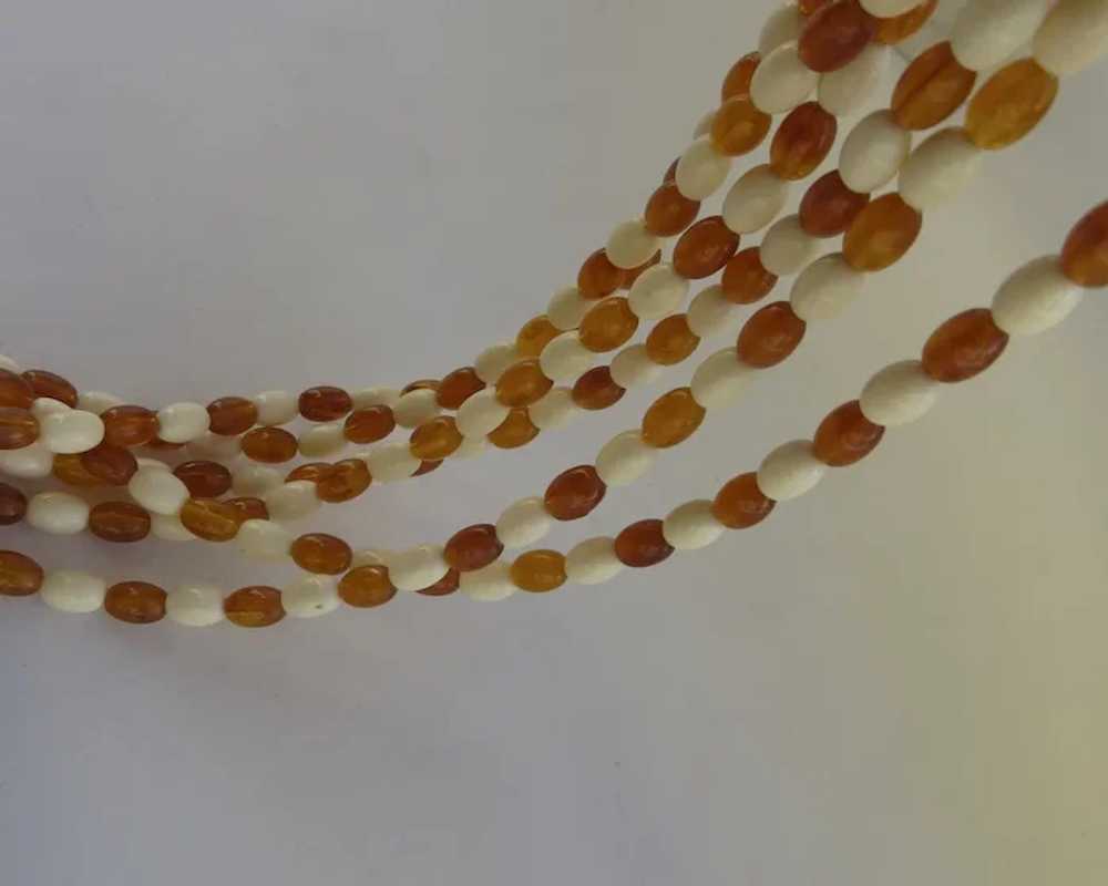 Vintage AVON Amber & Cream Lucite Thermoset Beads… - image 3