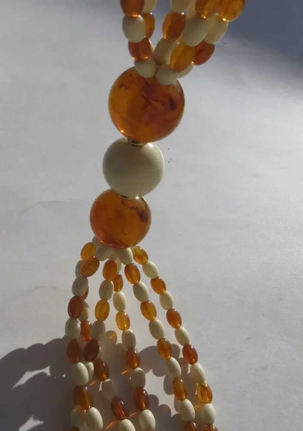 Vintage AVON Amber & Cream Lucite Thermoset Beads… - image 4