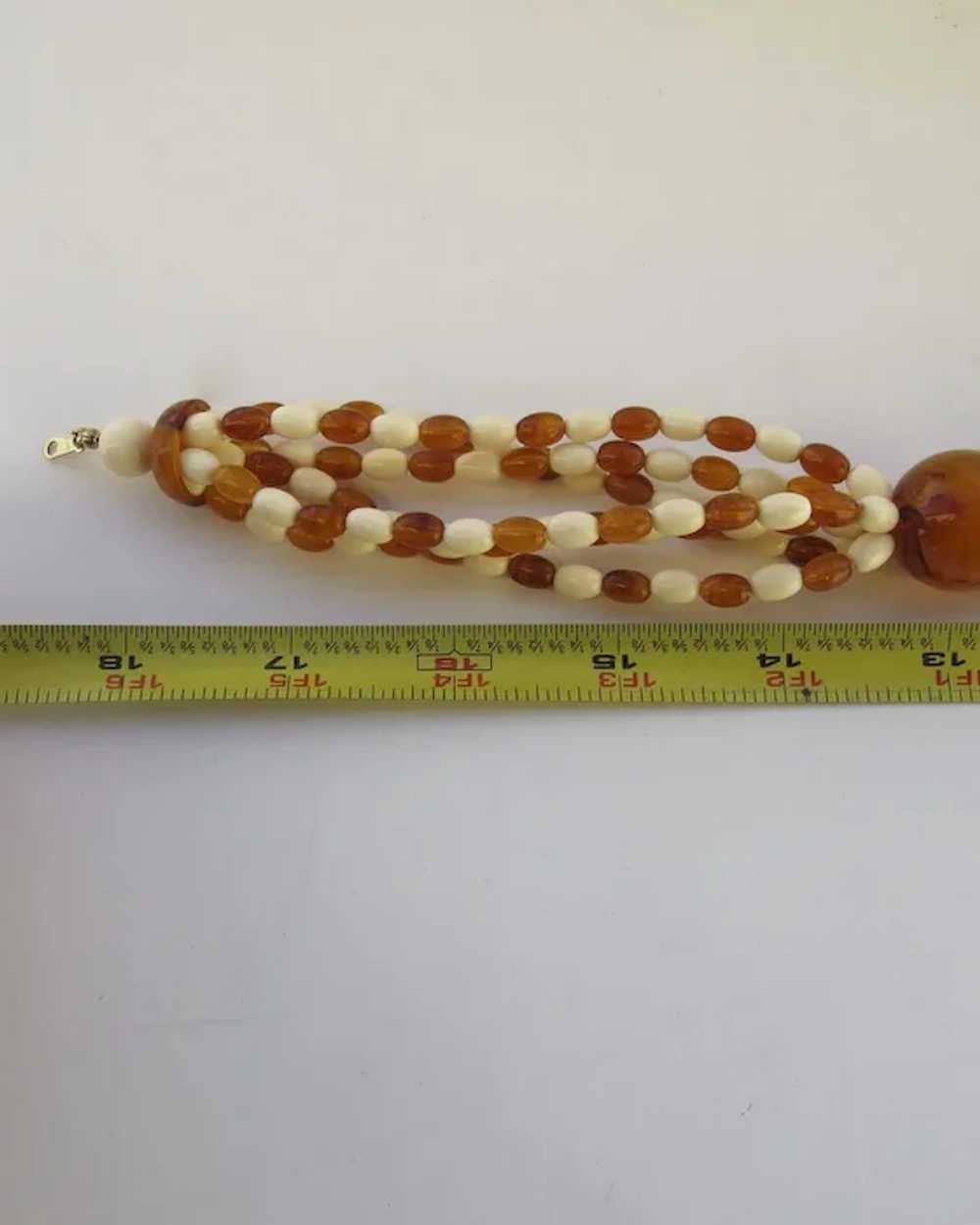 Vintage AVON Amber & Cream Lucite Thermoset Beads… - image 8