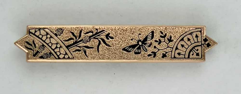 Victorian Aesthetic 14K Gold Butterfly Enamel Pin - image 5