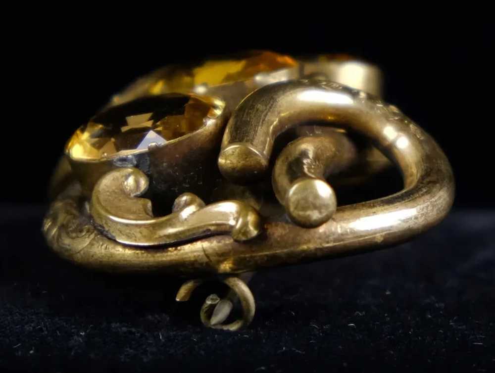 Large Beautiful English Victorian Gold Topaz Love… - image 2