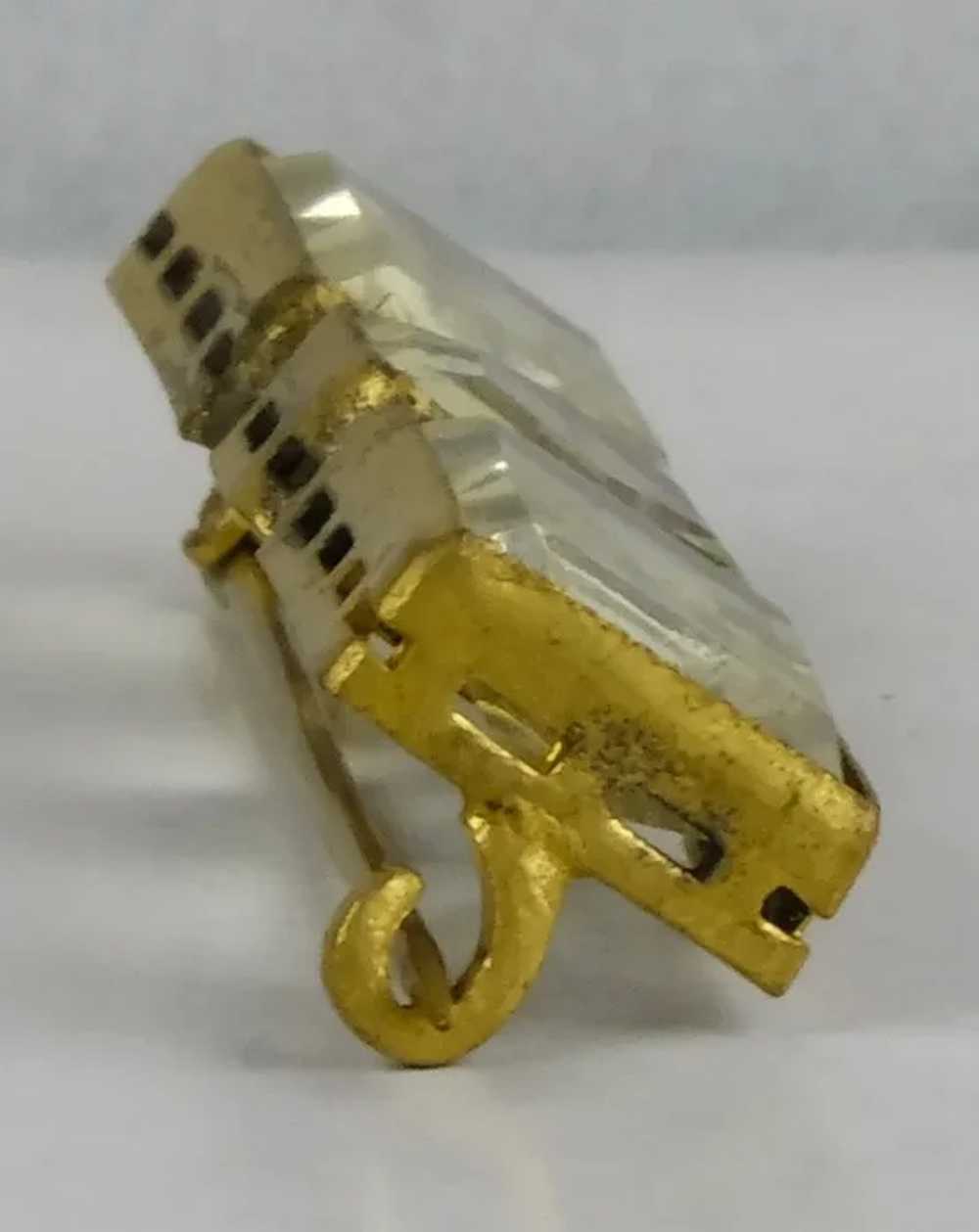 Art Deco Large Citrine Crystals Bar Brooch - image 4