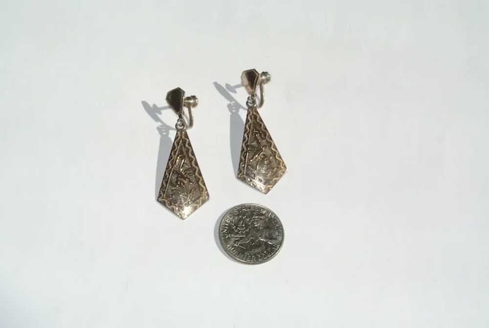 Guatemala Silver Earrings with Mayan, Aztec or In… - image 9
