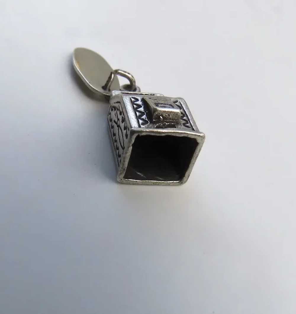 Vintage Sterling Silver Sun Bell Cabin Charm Slot… - image 3