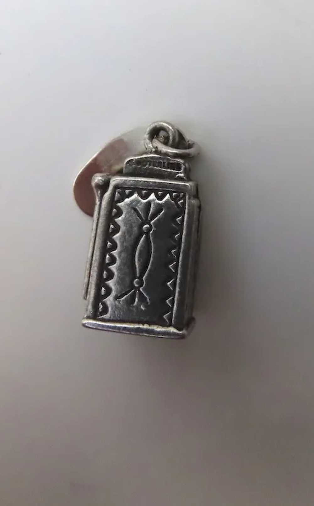 Vintage Sterling Silver Sun Bell Cabin Charm Slot… - image 5