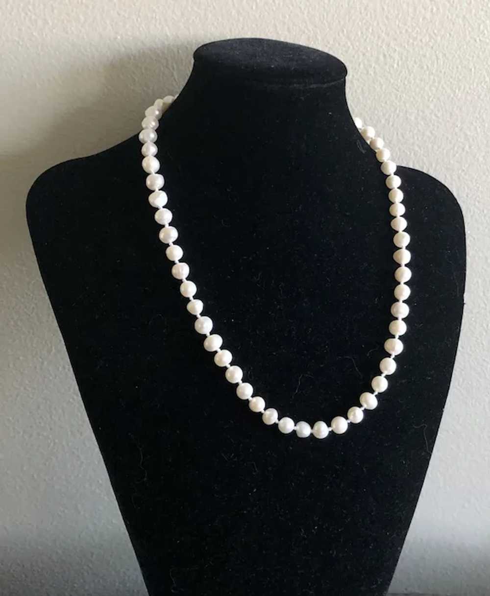 Vintage Gild White Freshwater Pearls Hand Knotted… - image 10