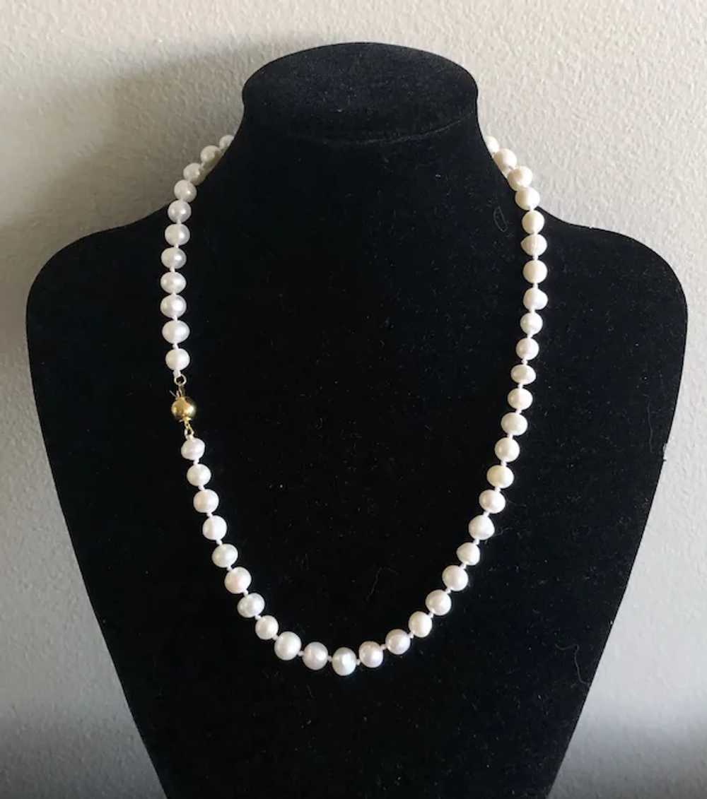 Vintage Gild White Freshwater Pearls Hand Knotted… - image 11