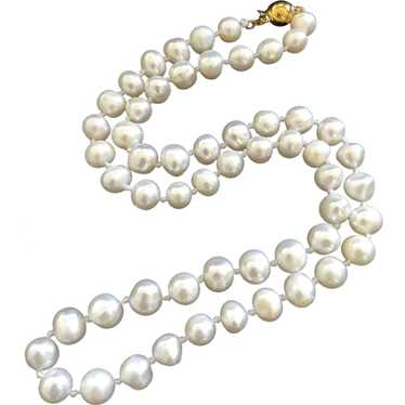 Vintage Gild White Freshwater Pearls Hand Knotted… - image 1
