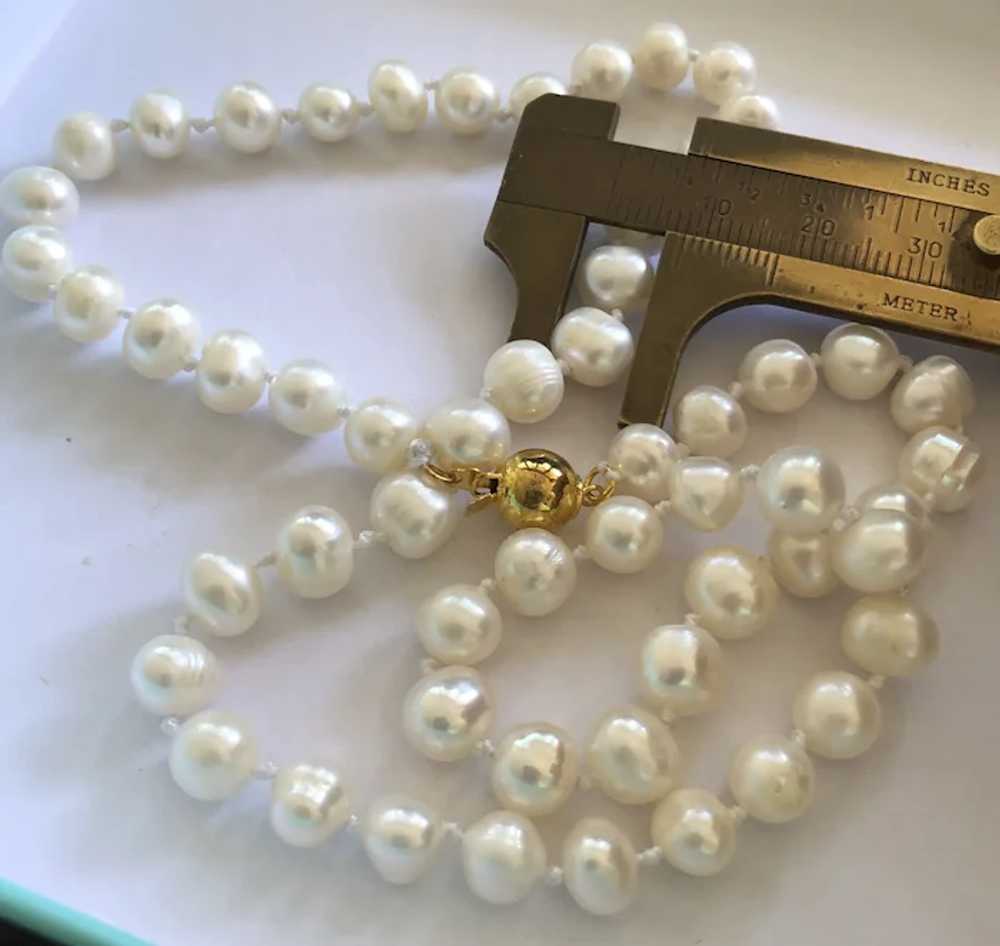 Vintage Gild White Freshwater Pearls Hand Knotted… - image 6