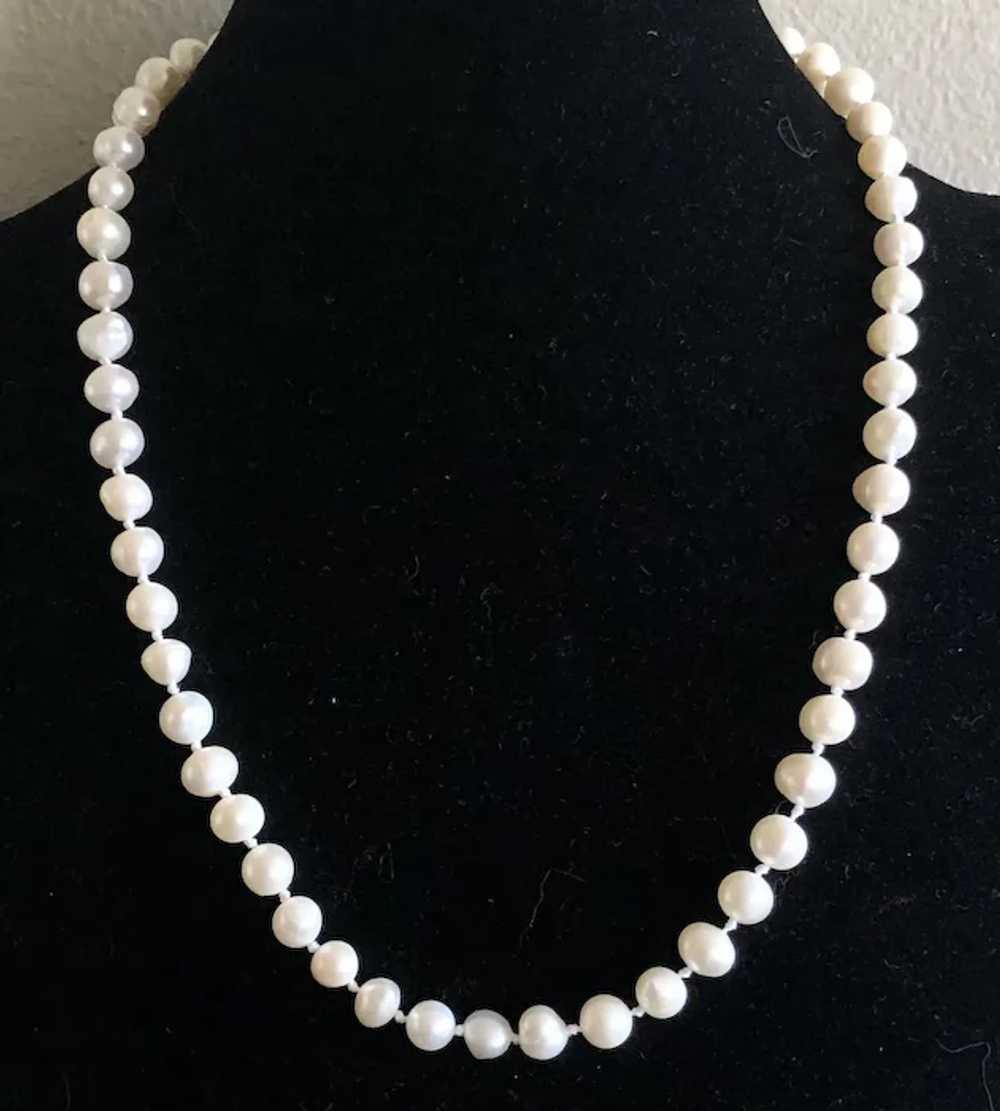 Vintage Gild White Freshwater Pearls Hand Knotted… - image 8