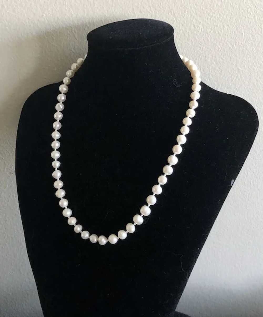 Vintage Gild White Freshwater Pearls Hand Knotted… - image 9