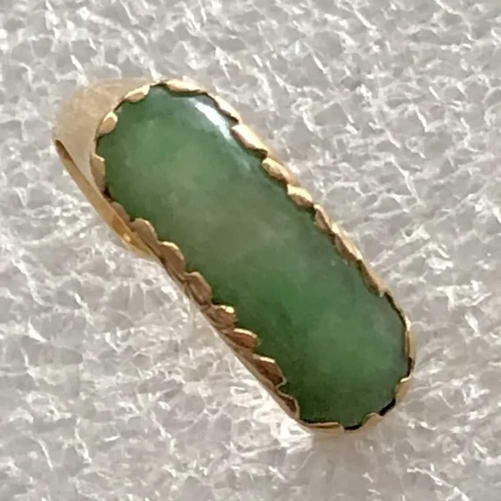 Stunning Vintage 18K Gold Apple Green Jade Jadeit… - image 7