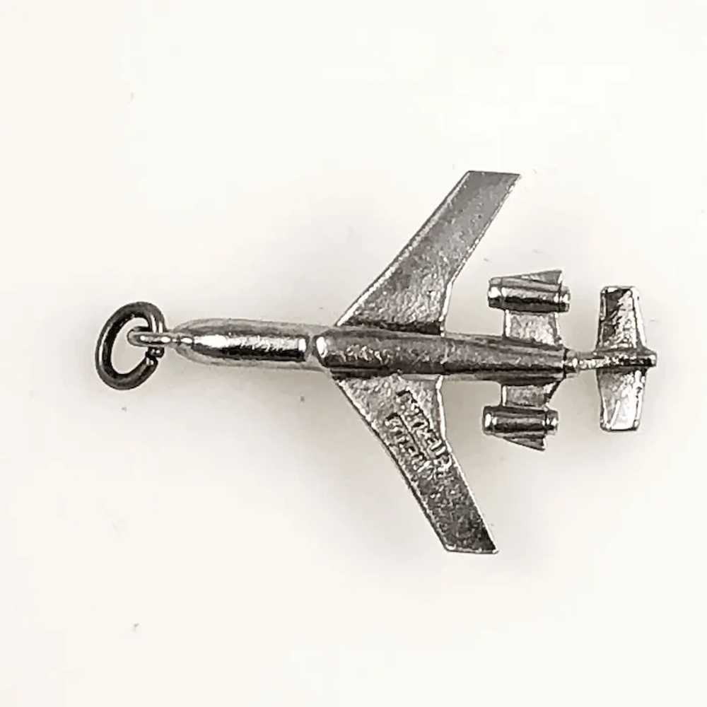 Sterling Jet Airplane Charm Pendant by Wells Vint… - image 4