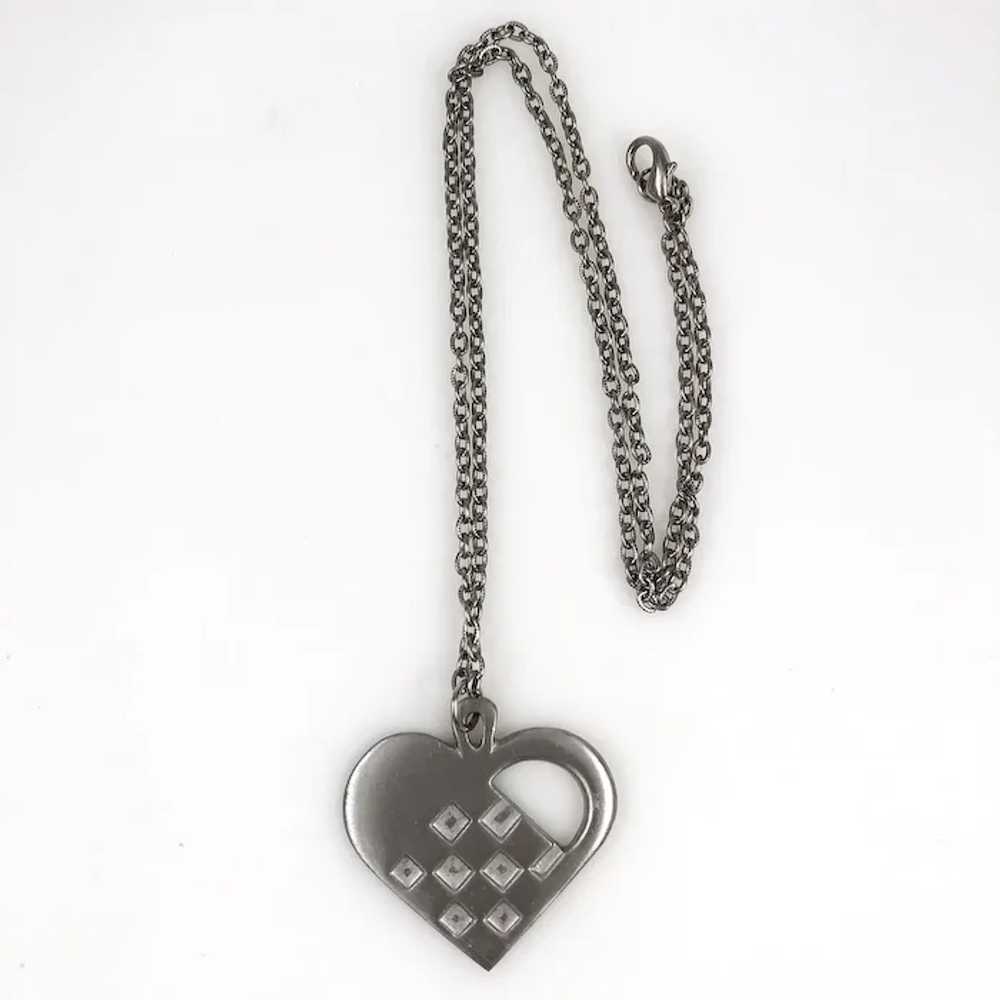 Rune Tennesmed Pewter Heart Necklace Sweden - image 3
