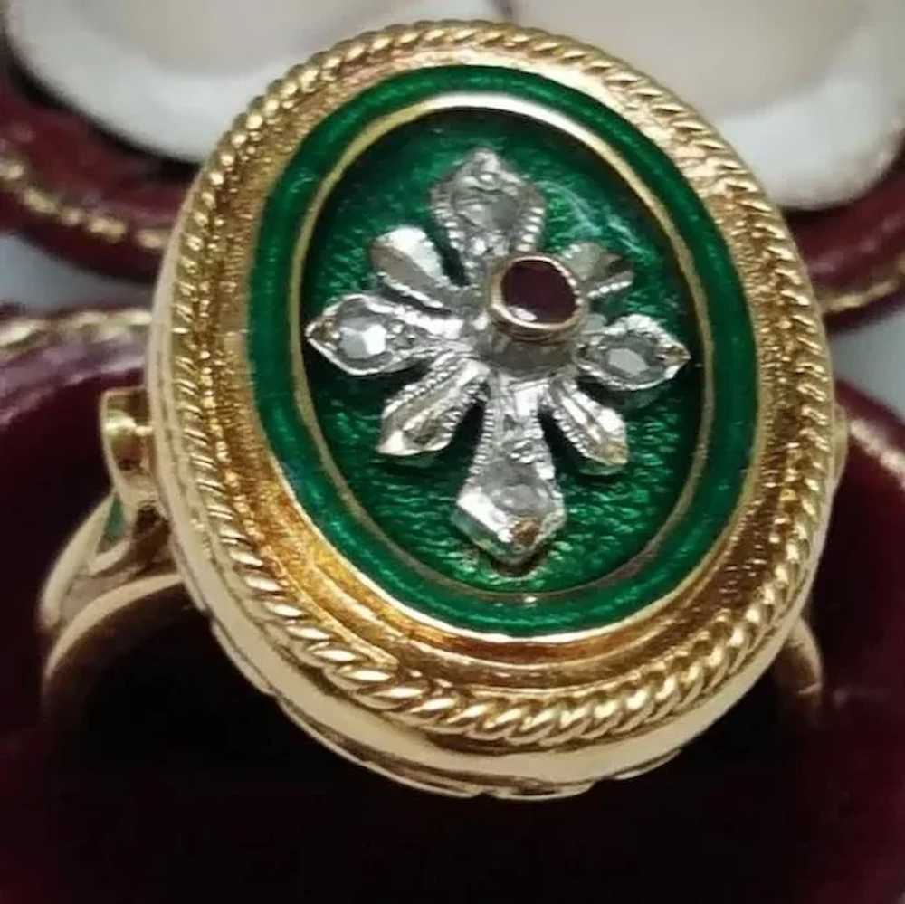 Incredible works of Art, Victorian Green Enameled… - image 7