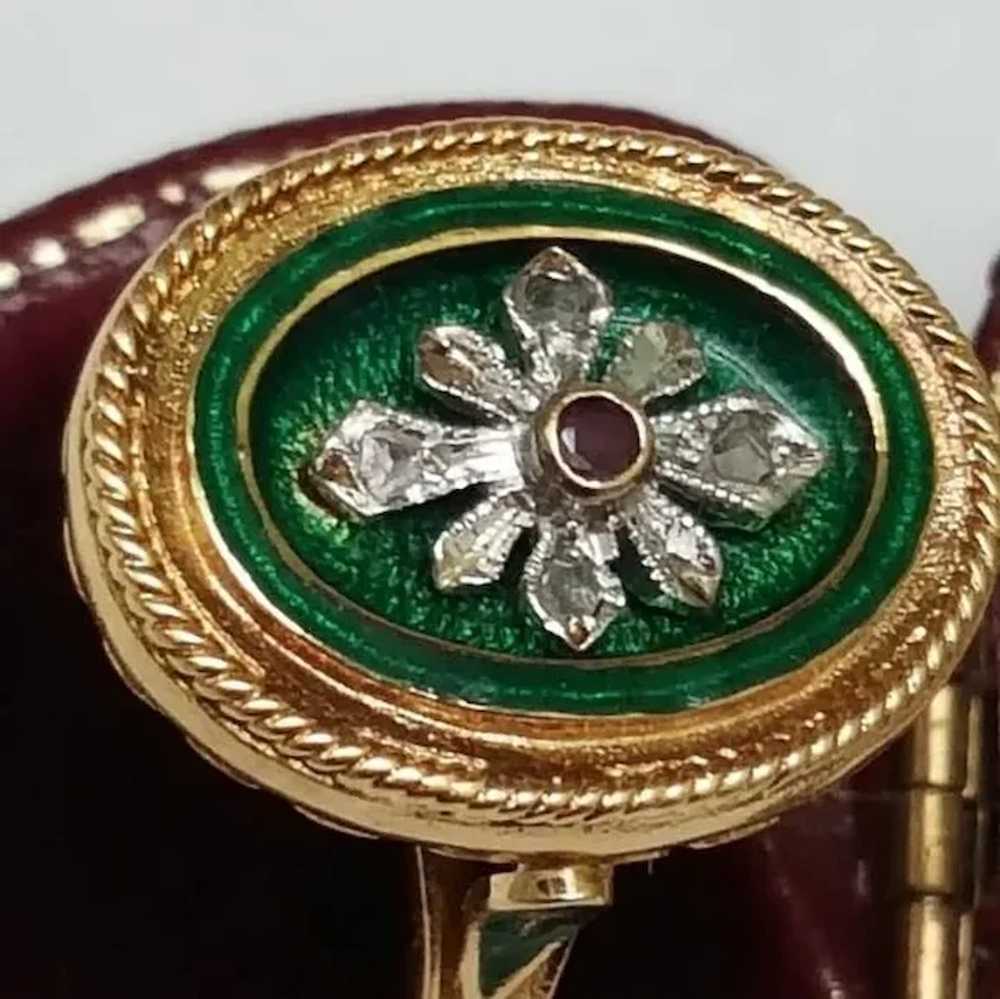 Incredible works of Art, Victorian Green Enameled… - image 8