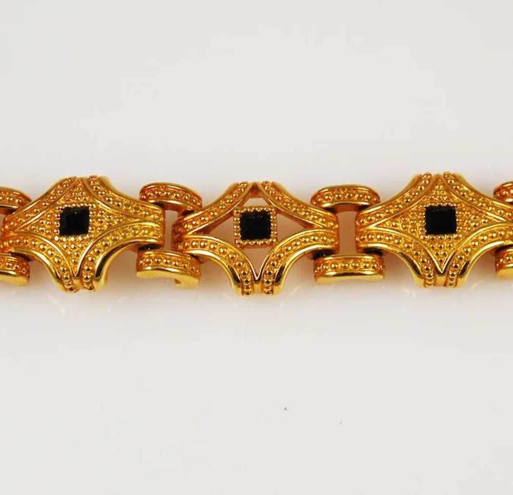 Swarovski Gold and Jet Black Bracelet Vintage - image 2