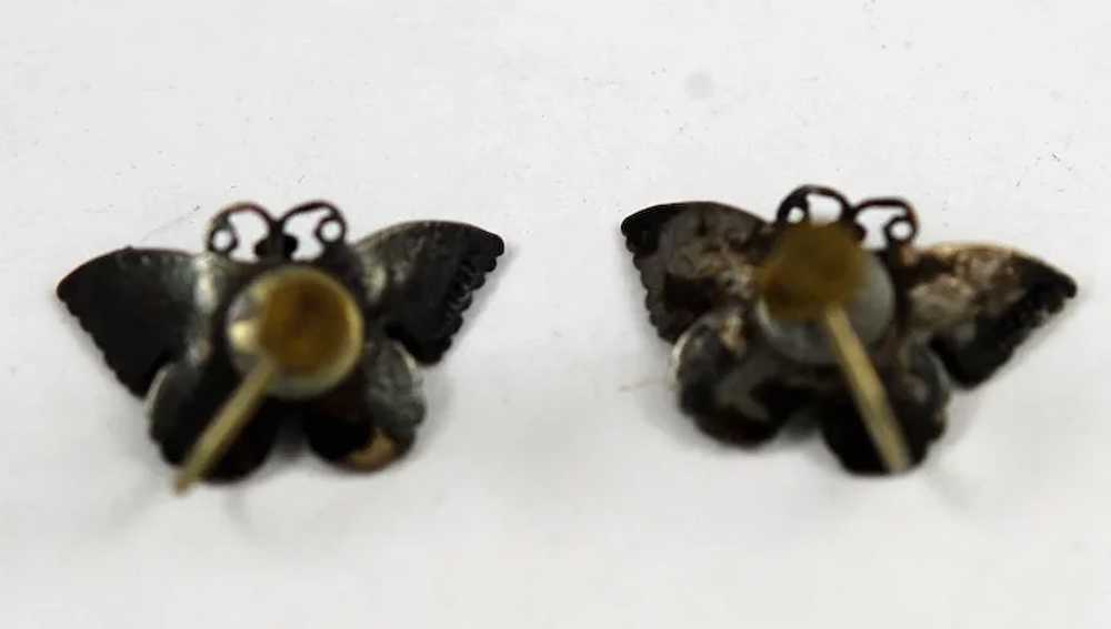 Sterling Silver Butterfly Screw On Earrings - image 4