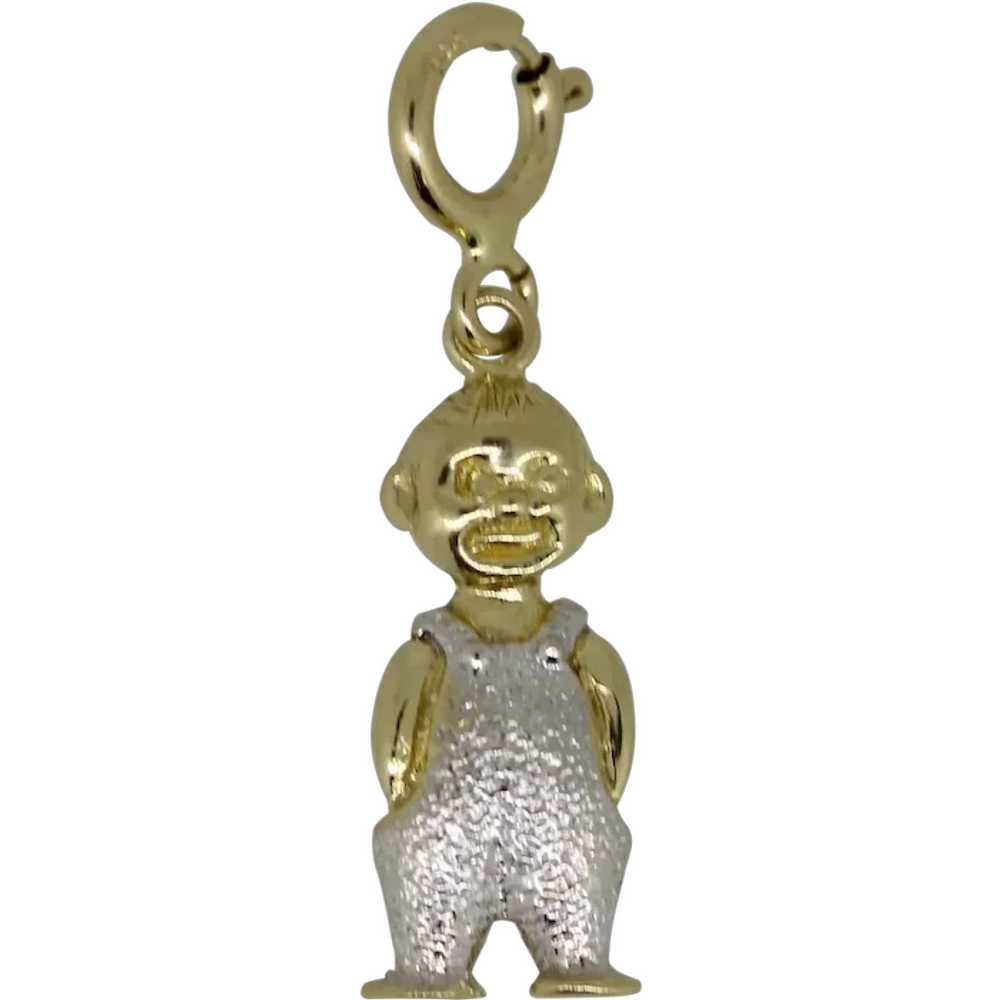 14k Yellow Gold Little Boy Charm Pendant - image 1