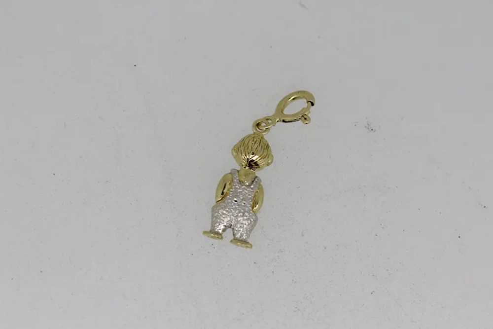 14k Yellow Gold Little Boy Charm Pendant - image 2